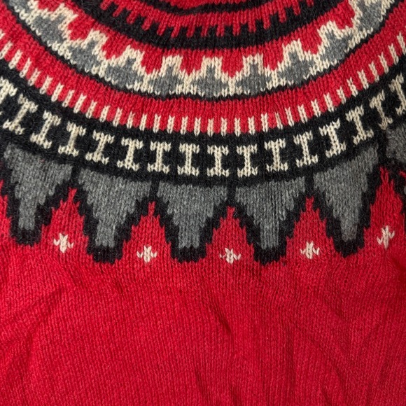 Vintage Woolrich Fair Isle Wool Mohair Nordic Motif Design Size Medium Red - Picture 2 of 7